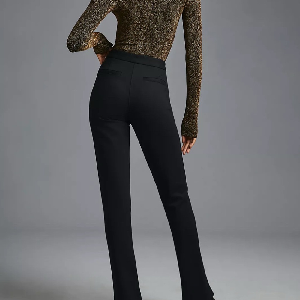 Anthropologie Maeve Ankle Zip Pants Black Size 10 Career Office - Picture 1 of 16